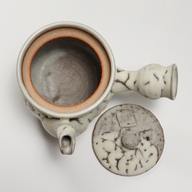 萩焼(伝統的工芸品)急須大鬼白松丸鉄砲口No185