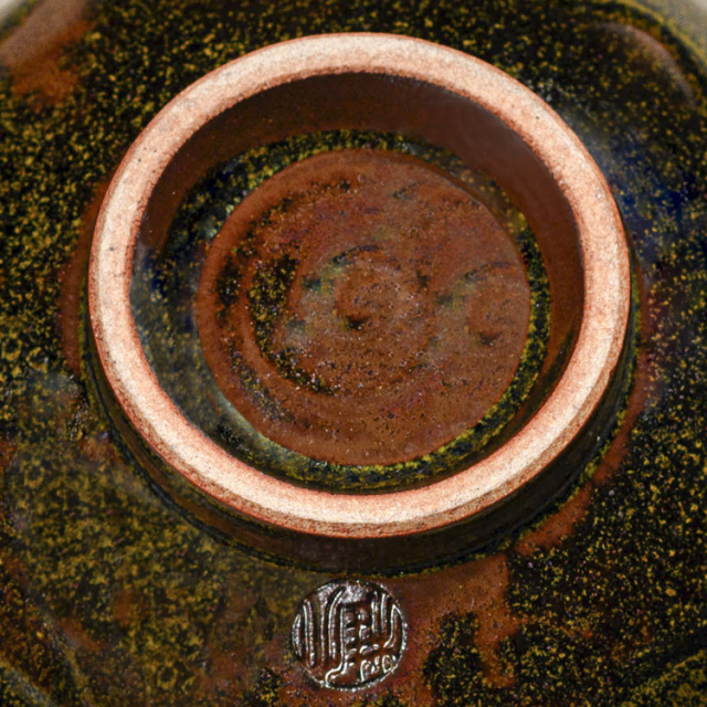 萩焼(伝統的工芸品)抹茶碗特金黒星釉胴締No1860