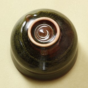 萩焼(伝統的工芸品)抹茶碗特金黒星釉胴締