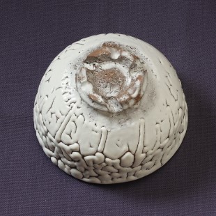 萩焼(伝統的工芸品)抹茶碗特鬼白荒松碗形桜高台