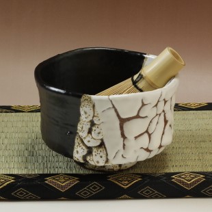 萩焼(伝統的工芸品)抹茶碗極上掛分け(鬼白荒特＆