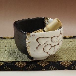 萩焼(伝統的工芸品)抹茶碗極上掛分け(鬼白荒特＆