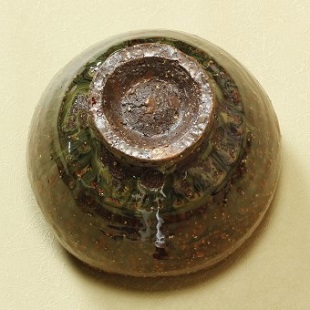 萩焼(伝統的工芸品)抹茶碗特大鉄赤釉荒呉器輪花