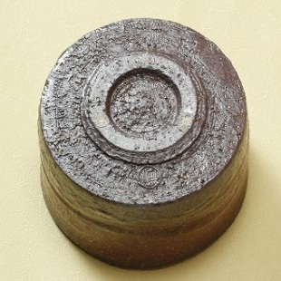 萩焼(伝統的工芸品)抹茶碗特上大鉄赤釉鬼荒半筒線彫