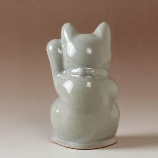萩焼(伝統的工芸品)置物小姫萩「招福猫」