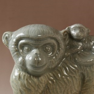 萩焼(伝統的工芸品)置物小姫萩干支「開運申」