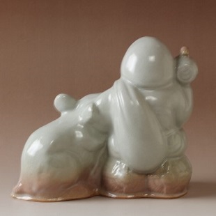 萩焼(伝統的工芸品)置物大姫萩干支「福寿子」