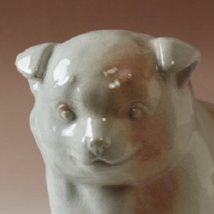 萩焼(伝統的工芸品)置物大姫萩干支「来富戌」No2281