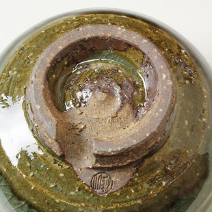 萩焼(伝統的工芸品)茶楽抹茶碗鉄青釉半筒3点セット付