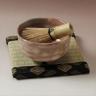 萩焼(伝統的工芸品)茶楽抹茶碗御本手半筒3点セット付