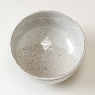 萩焼(伝統的工芸品)茶楽抹茶碗白萩掛分け半筒3点セット付