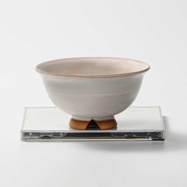 萩焼(伝統的工芸品)飯碗小白姫朝顔No308