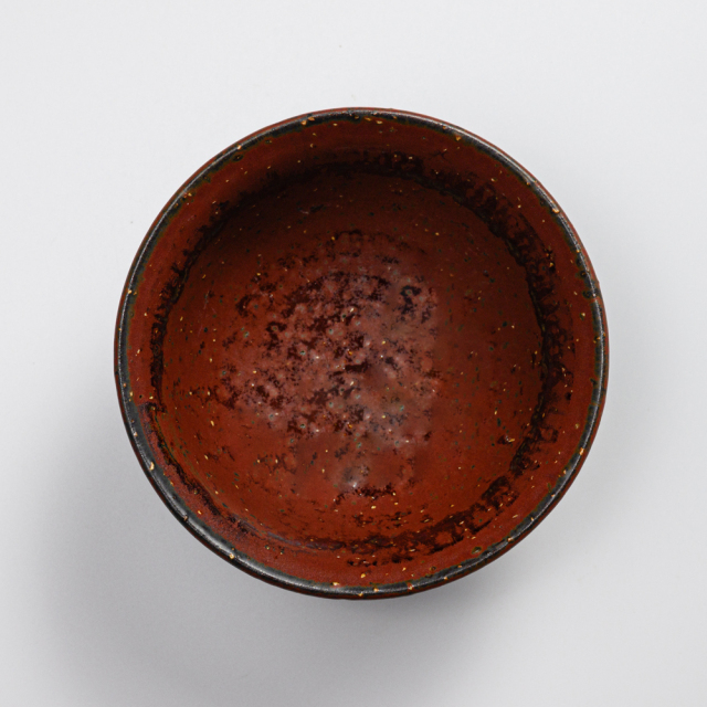 萩焼(伝統的工芸品)飯碗小鉄赤釉荒朝顔No310