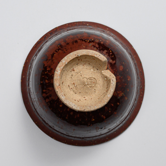 萩焼(伝統的工芸品)飯碗小鉄赤釉荒朝顔No310