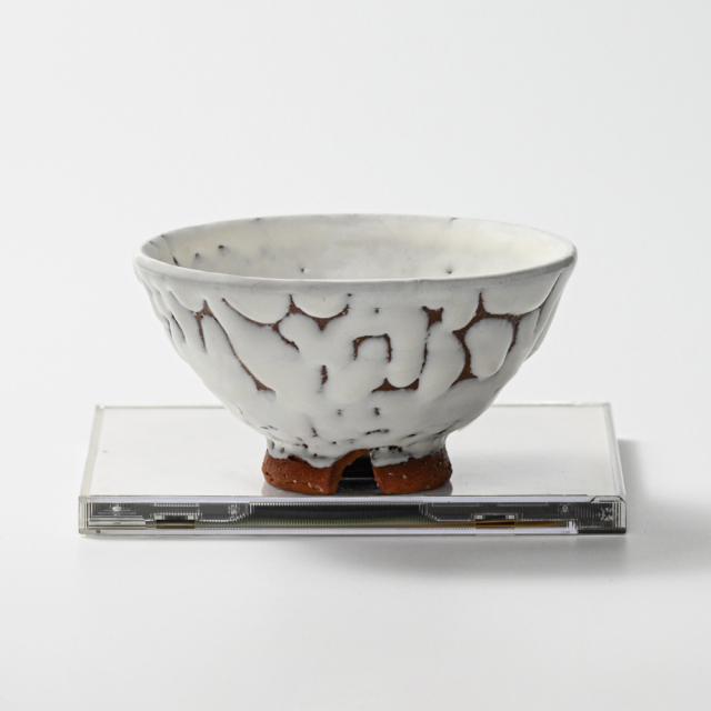 萩焼(伝統的工芸品)飯碗小鬼白松末広No314