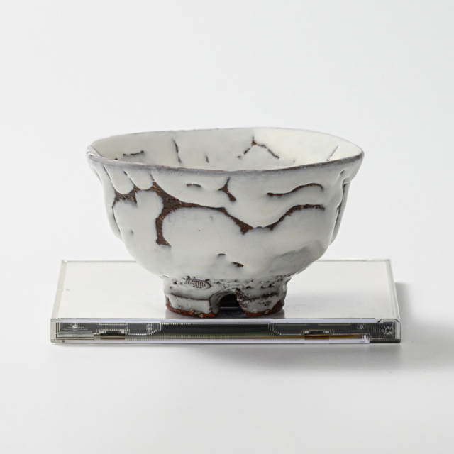 萩焼(伝統的工芸品)飯碗小鬼白荒松朝顔No316