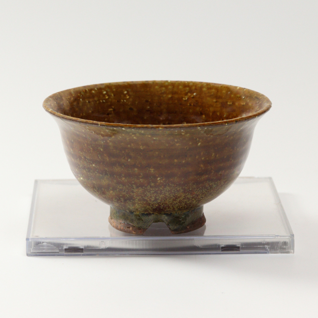 萩焼(伝統的工芸品)飯碗大鉄釉掛分け朝顔No346