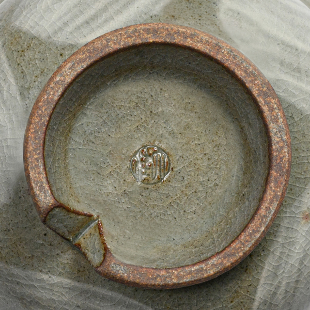 萩焼(伝統的工芸品)汁碗刷毛青朝顔No402