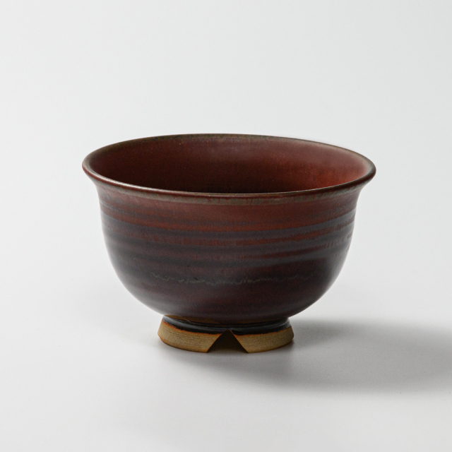 萩焼(伝統的工芸品)汁碗鉄赤釉朝顔No405