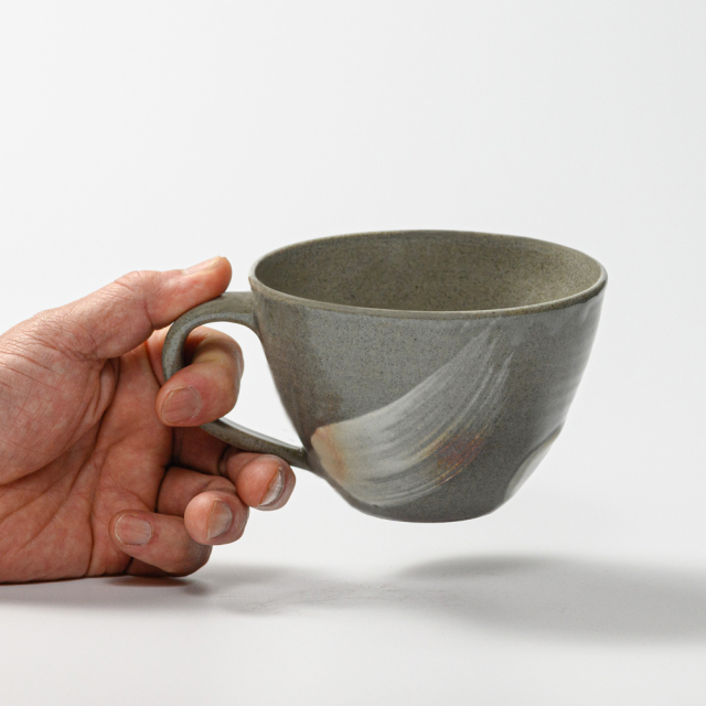 萩焼(伝統的工芸品)とってどん大刷毛青呉器No482