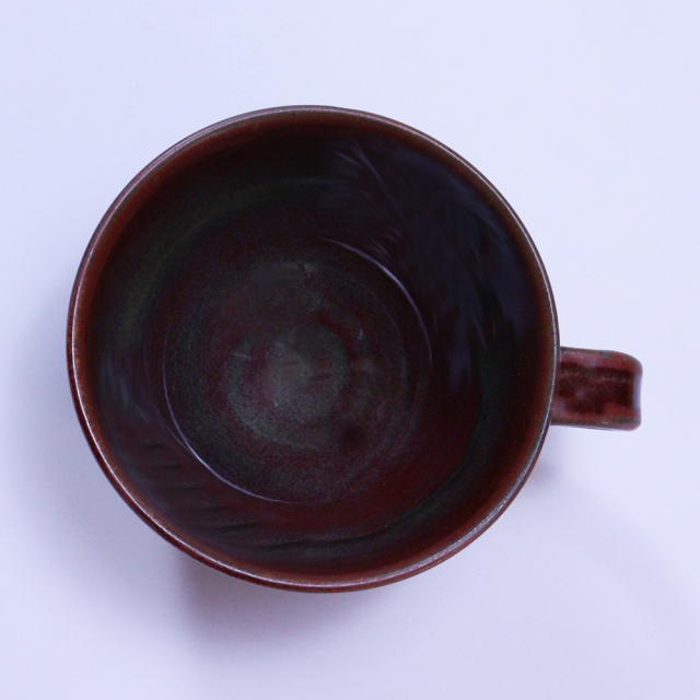 萩焼(伝統的工芸品)とってどん大鉄赤釉呉器No484