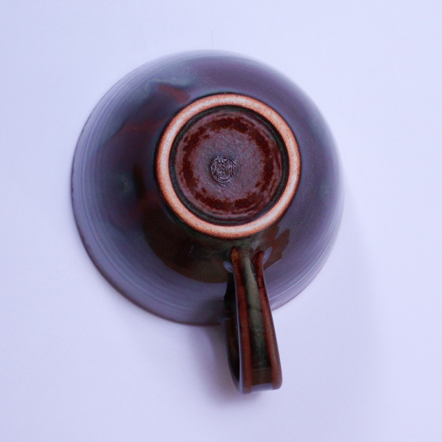 萩焼(伝統的工芸品)とってどん大鉄赤釉呉器No484