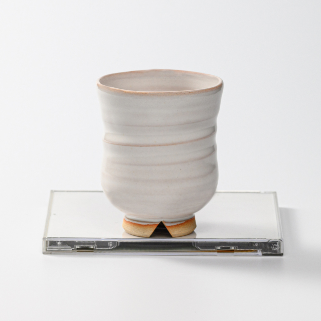 萩焼(伝統的工芸品)湯呑大白姫呉器胴締