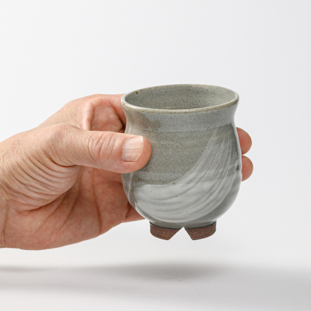 萩焼(伝統的工芸品)湯呑小刷毛青丸