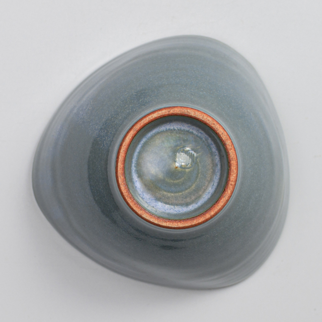 萩焼(伝統的工芸品)小鉢大淡青釉三方