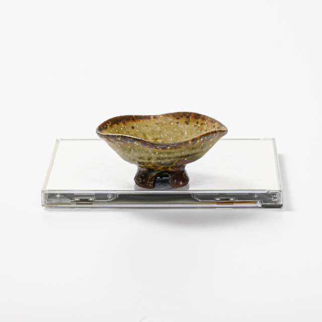 萩焼(伝統的工芸品)盃緑星釉四方No5046