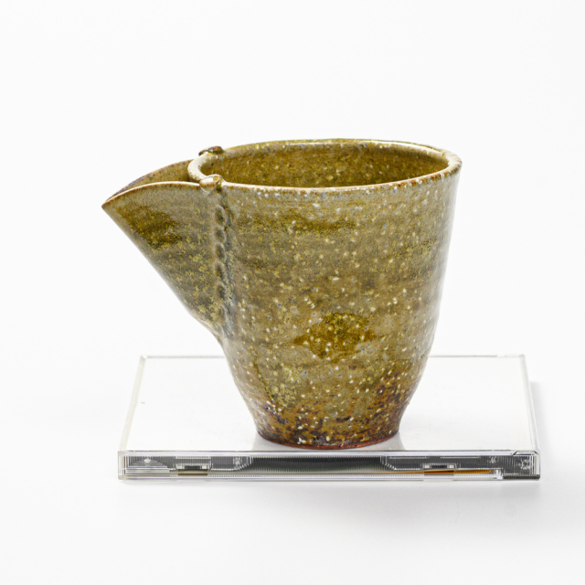萩焼(伝統的工芸品)酒注ぎ緑星釉呉器片口えくぼ
