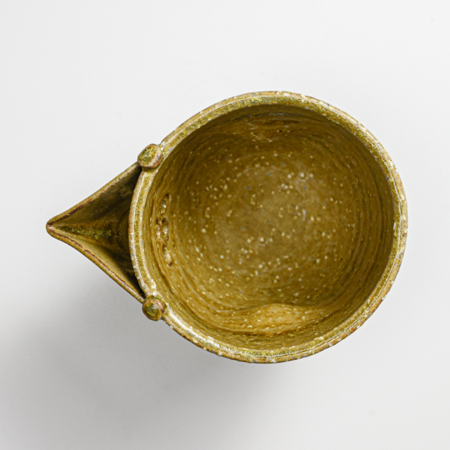 萩焼(伝統的工芸品)酒注ぎ緑星釉呉器片口えくぼ