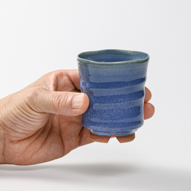 萩焼(伝統的工芸品)湯呑小青釉端反