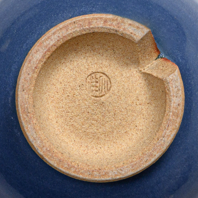 萩焼(伝統的工芸品)飯碗大青釉朝顔No5064
