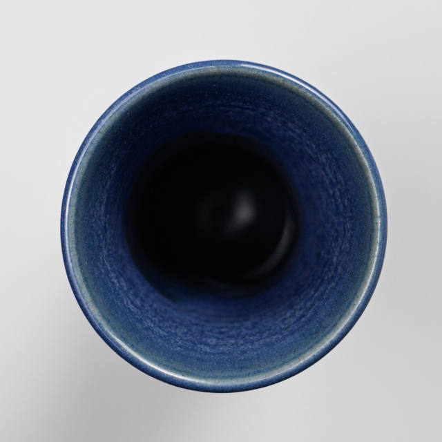 萩焼(伝統的工芸品)花入細手青釉端反No5079