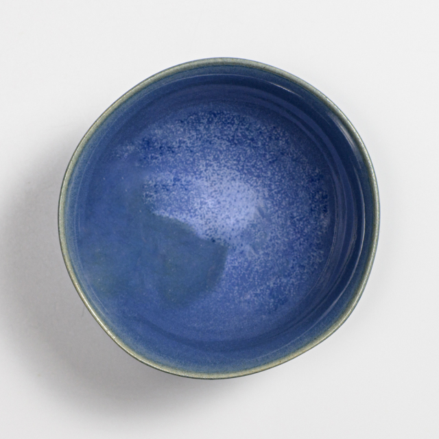 萩焼(伝統的工芸品)抹茶碗上青釉平No5086