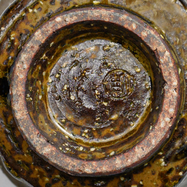 萩焼(伝統的工芸品)カップ＆ソーサ緑釉端反No508