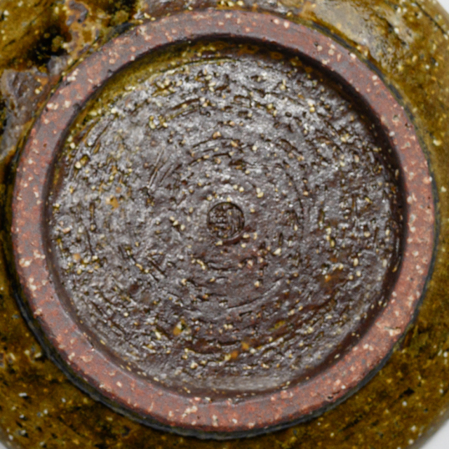 萩焼(伝統的工芸品)カップ＆ソーサ緑釉端反No508