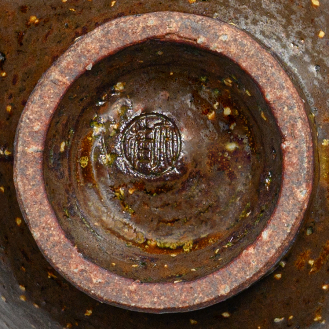 萩焼(伝統的工芸品)カップ＆ソーサ鉄釉呉器No511