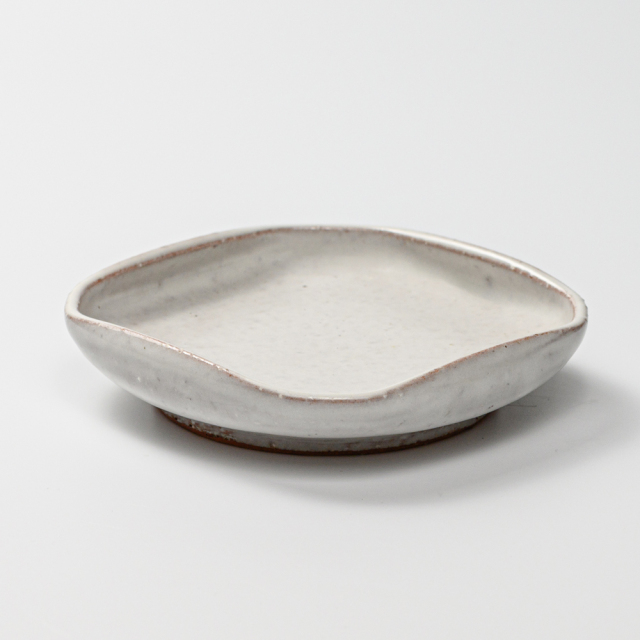 萩焼(伝統的工芸品)銘々皿白萩四方