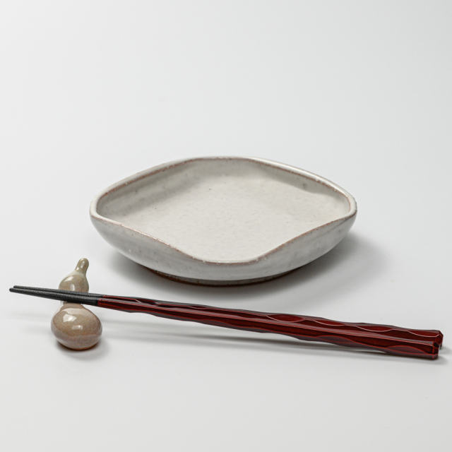 萩焼(伝統的工芸品)銘々皿白萩四方