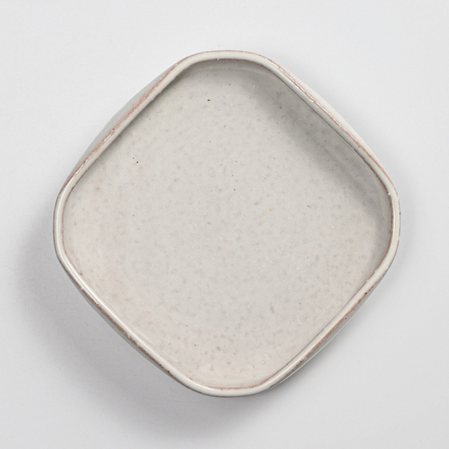 萩焼(伝統的工芸品)銘々皿白萩四方