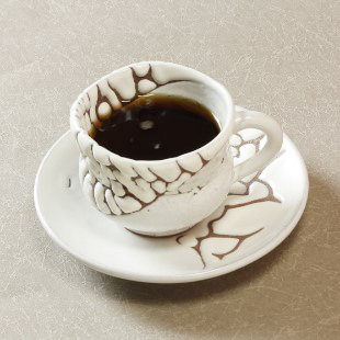 土冶器質 カップ 白(陶芸品)