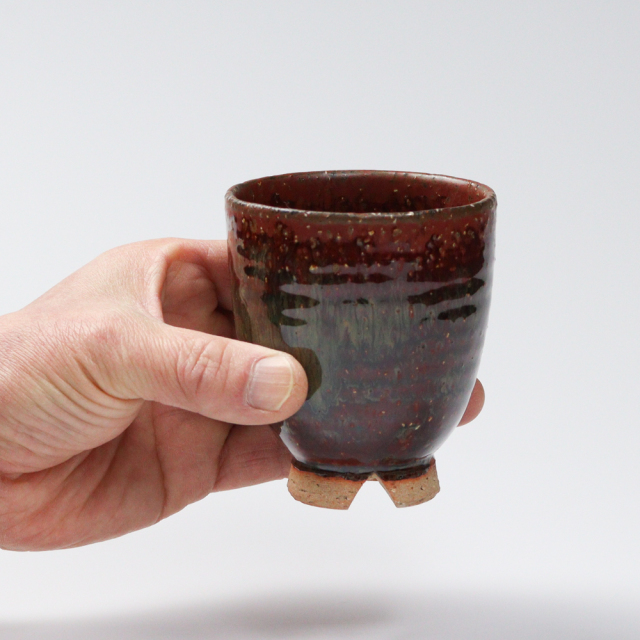萩焼(伝統的工芸品)湯呑大鉄赤釉荒呉器