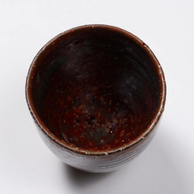 萩焼(伝統的工芸品)湯呑大鉄赤釉荒呉器
