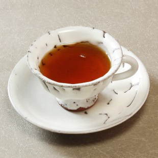 萩焼(伝統的工芸品)カップ＆ソーサ鬼白松朝顔平No522