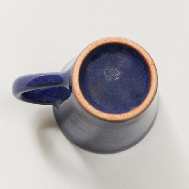 萩焼(伝統的工芸品)マグカップ小藍釉末広碁笥底