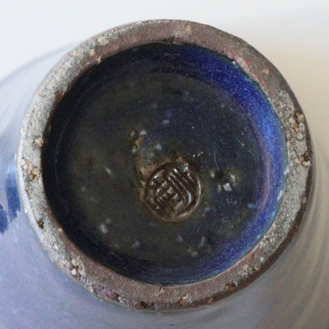萩焼(伝統的工芸品)マグカップ小透青釉末広碁笥底No567