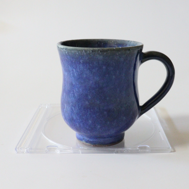 萩焼(伝統的工芸品)マグカップ小透青釉胴締
