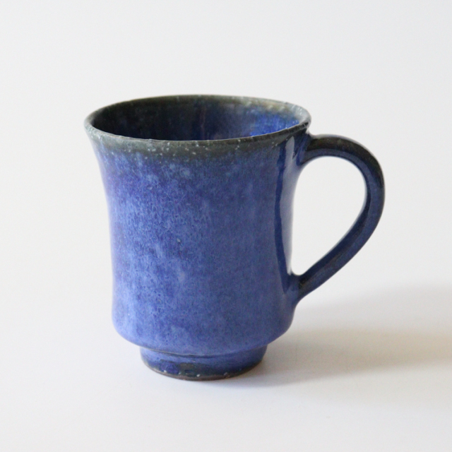 萩焼(伝統的工芸品)マグカップ小透青釉端反